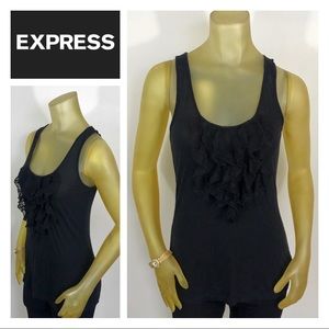 EPRESS Black Ruffles Lace Tank Top Sleeveless M
